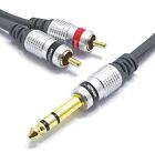 Jack 6.3mm Stereo a RCA Cavo 1.5m VITALCO 2RCA Phono a Jack 6.3 TRS Connettor...