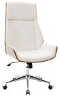 Poltrona sedia ufficio girevole regolabile HLO-CP29 legno ecopelle bianco