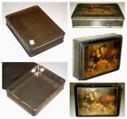 scatola in latta antica litografata vintage e rara di per biscotti da collezione