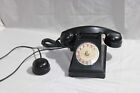 Telefono Antico da Tavolo Francese in Bachelite Nera 1958 Auricolare Aggiuntivo