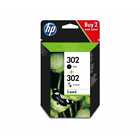 HP 302 Combo Pack Colour and Black