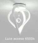 Lampadario da soffitto led 22w doppio cuore  lampada luce con cristallo moderno