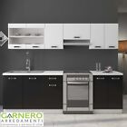 Cucina completa componibile lineare moderna design 240x232cm bianco nero WINE