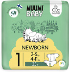 Muumi Baby Neonato Eco Pannolini Ecologici Taglia 1, 2-5 Kg, 25 Pannolini Sensit