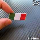 2x Bandiera Italia Alluminio Emblema Badge Adesivi Stickers Fiat 500 Abarth Alfa