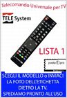 TELECOMANDO UNIVERSALE TV DVD SAT DECODER BD TELESYSTEM - SCEGLI MODELLO LISTA 1