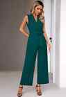 Tuta Intera Donna Jumpsuit Pagliaccetto Elegante Pantaloni Verde Cintura 80039