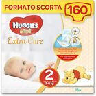 Huggies Extra Care Bebè Taglia 2 (3-6Kg), 4 x 40 Pannolini, 160 Pezzi