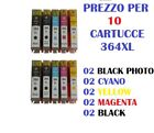10 CARTUCCE HP PhotoSmart Premium B-010 B-210 B410 C-309 C-310 C-410 COMP 364XL