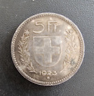 Svizzera 5 Franchi Anno 1923 in argento Raro