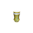 Portaombrelli Albarello in ceramica di Caltagirone traforato, decoro barocco, h