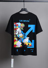 New OFF WHITE OW Couple Arrow Print Casual T-Shirt Unisex Casual Loose Tee Top