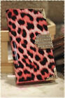 Cover rigida a libro leopardata bordi decorati colori a scelta per Iphone 4 e 4s