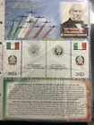 FOGLIO 2 EURO COLORATO INSERTO ABAFIL ITALIA  2023 MANZONI AERONAUTICANO COINS