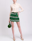 RRP €470 ELISABETTA FRANCHI Mini Skirt Dress IT40 US4 S Beaded Fringe Collared
