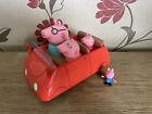 Peppa Pig Push Along Car With Peppa Mummy Pig Daddy Pig And Removable George