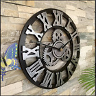 Orologio da parete dal design industriale, grande, diametro 40 cm. Silenzioso