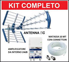 Kit Antenna TV Amplificata Digitale Terrestre Esterna DVB-T2 Amplificatore !