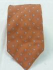 Basile Milano arancione puntini  cravatta tie quadretti 20% seta 80% lana A632