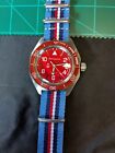 Vostok Komandirskie Red Men s Watch - 650841-Custom Watch Strap New. Rare.