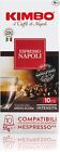 Kimbo Capsule Napoli Compatibili Nespresso, Intensità 10/12(Totale 100 Capsule)