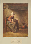 Over 100 year old Coloured print  A Cottage Madonna  by Bernard De Hogg