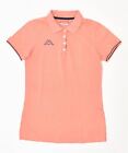 KAPPA Womens Slim Fit Polo Shirt UK 14 Large Orange Cotton JV08