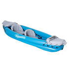 Outsunny Canoa Gonfiabile 2 Posti, Kayak con 2 Remi e Accessori, Azzurro