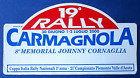 ADESIVO/STICKER MAXI TARGA "19° RALLY CARMAGNOLA" - COPPA ITALIA 1^ ZONA - 2000