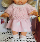 Gonna rosa con cuoricini, maglia rosa e scarpine per bambole mini Furga T&T