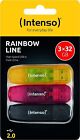 Intenso Rainbow Line - Chiavetta USB 2.0, 3 x 32 GB, colore: Giallo/Rosso e Nero