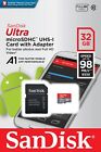 MicroSD 16GB SDHC ULTRA UHS-I ORIGINALE SanDisk Classe 10 98MB/s + Adattatore SD