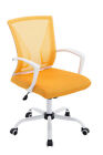 Sedia poltrona ufficio girevole HLO-CP81 bianca tessuto traspirante giallo