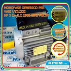 Motore Elettrico MONOFASE 3 HP 2,2 KW 220V 2800 Giri B3 sega circolare-italiano!