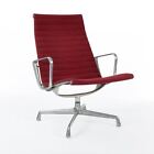 Herman Miller Eames Chair Red Original ‘Ribbed’ EA316 Swivel Aluminium Lounge