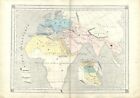 Carta geografica antica MONDO CONOSCIUTO DAGLI ANTICHI 1870 Old Antique map