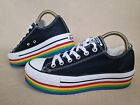 Converse All Star Womens Rainbow Platform Low Top Trainers Limited Edition UK 6