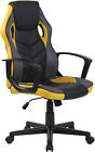 Poltrona sedia ufficio girevole regolabile gaming HLO-CP46 ecopelle nero giallo
