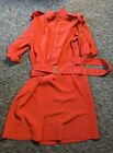diane von furstenberg dress Size 8 Belted Tunic Orange 100% Silk