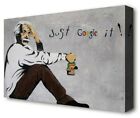 Modern Einstein Just Google It Drinking Vango Banksy Canvas Print Art Picture