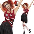 Zombie Adult Ladies High School Horror Halloween Fancy Dress Costume + Pom Poms
