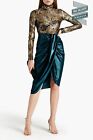RRP€410 JUST CAVALLI Lace Blouse IT40 US4 UK8 S Sequins See Through High Neck