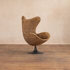 Egg armchair, swivel, Arne Jacobsen style, rope string chair