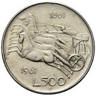 Italia 500 lire "Bighe" anno 1961 Argento 835/1000 11 grammi UNA MONETA