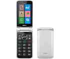 Aglow.it Brondi Boss 4G Flip Bianco, Telefono Cellulare Maxi Display, Tastiera R