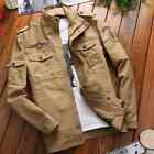 giacca militare uomo sportivo tipo jeans moda slim beige tasche 1021