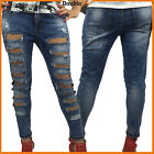 Pantaloni Jeans da Donna 99% Cotone Strappati Vita Bassa Elasticizzato Skinny M