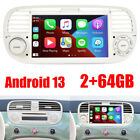 7" Android 13 2+64GB Autoradio CARPLAY GPS Navi Wifi BT Per FIAT 500 2007-2015