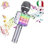 ShinePick Microfono Karaoke, 4 in 1 Bluetooth Wireless LED Flash Microfono