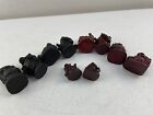 10 Small Lucky Resin BUDDHA  or BUDDAH Figurine Statue Ornaments Black & Red VGC